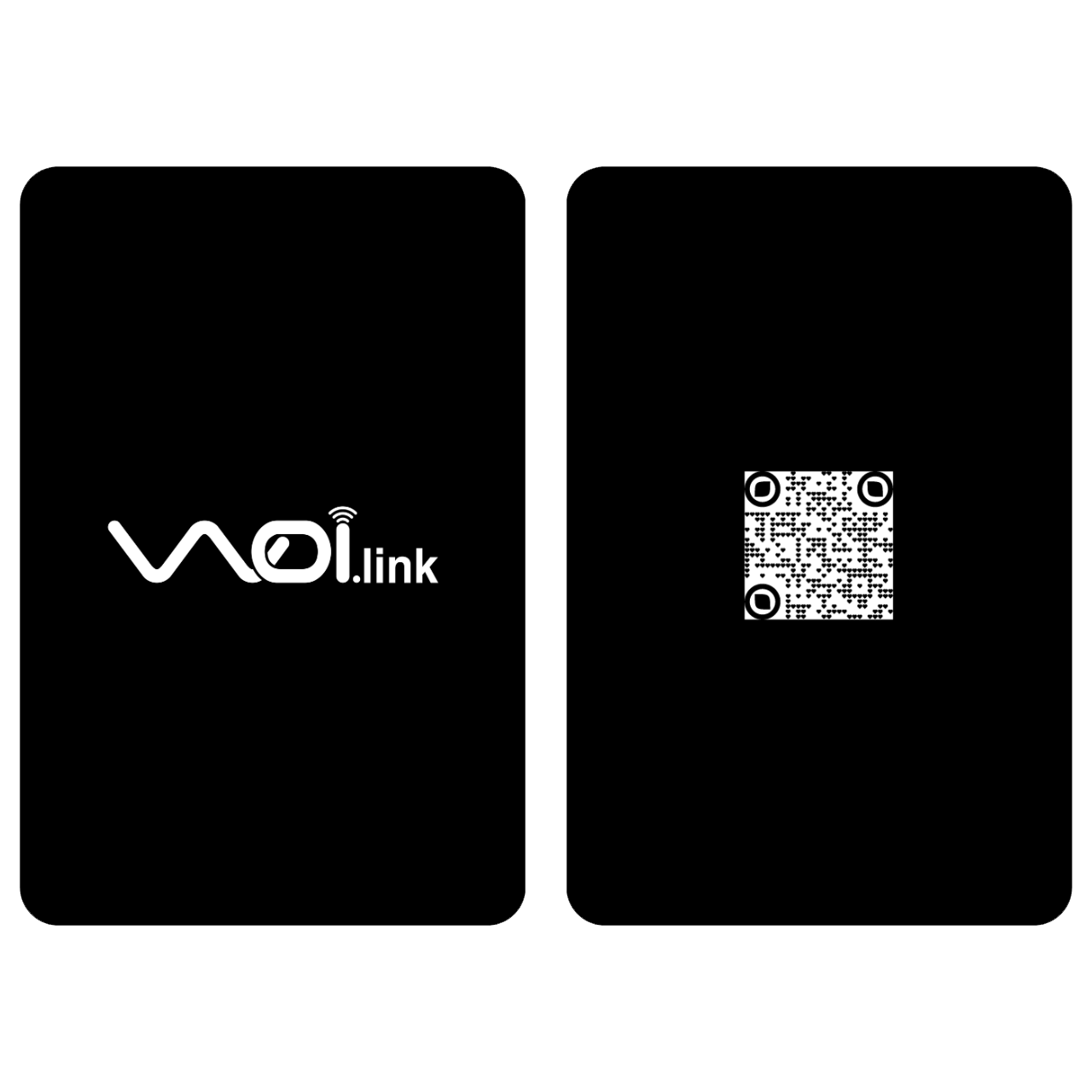 Jet black vertical NFC business card: Elevate your networking game!